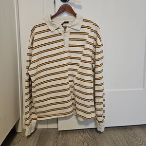 Zara Striped Polo Rugby Shirt
